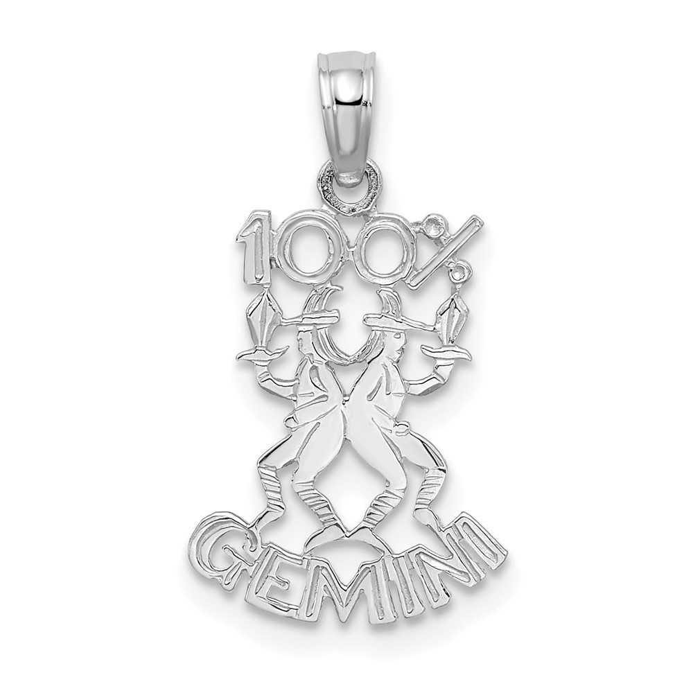 Million Charms 14k WG 100% GEMINI Zodiac Charm Pendant